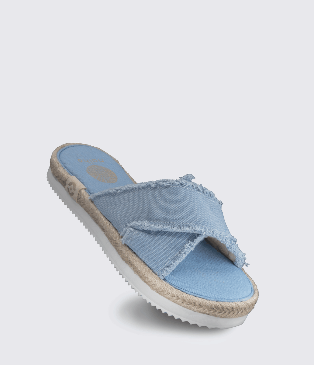 Nalho Slide Sandals Espadrilles with Yoga Mat Comfort Sole Denim 10 / Light Denim